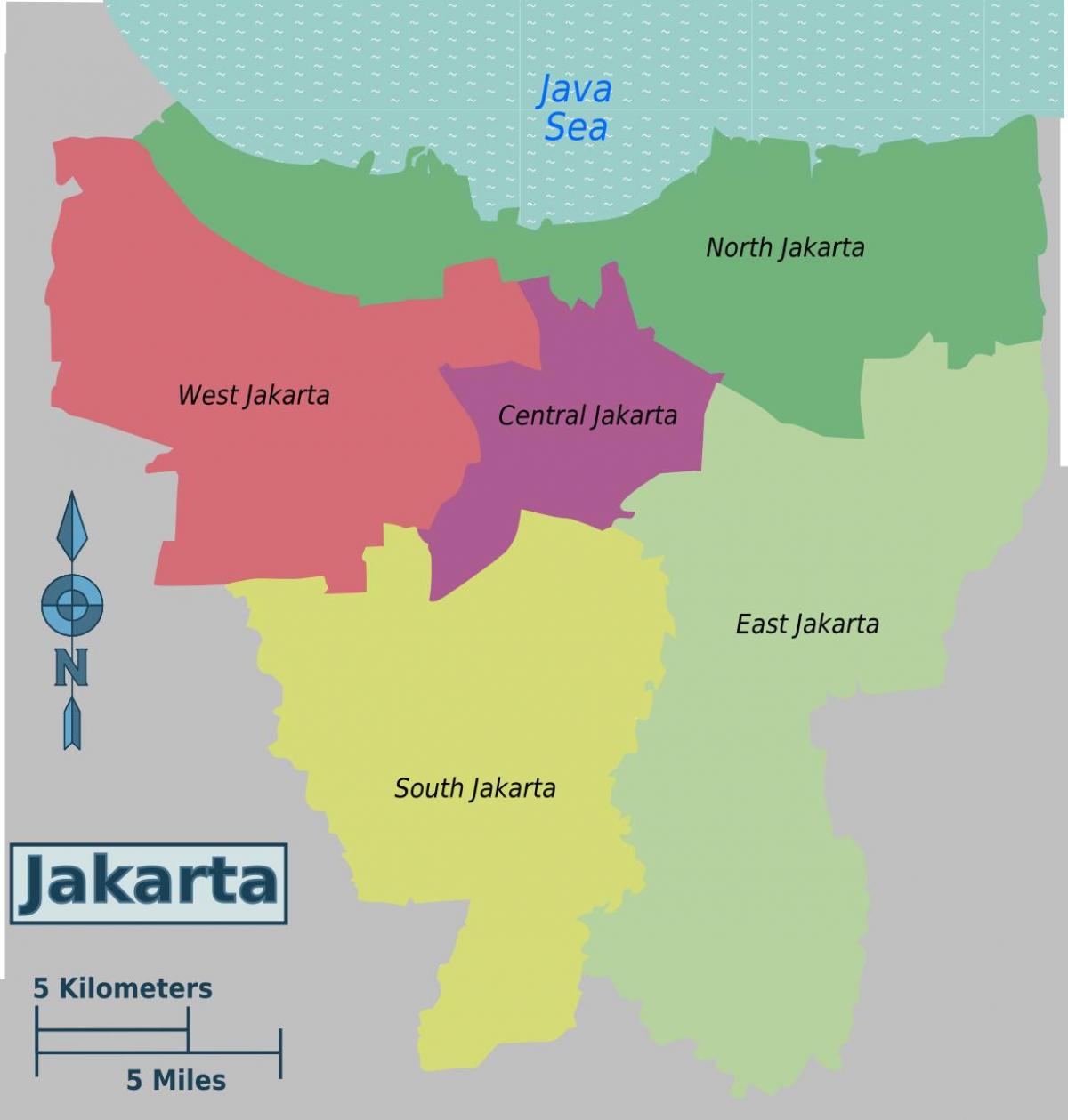 mapa ng distrito Jakarta