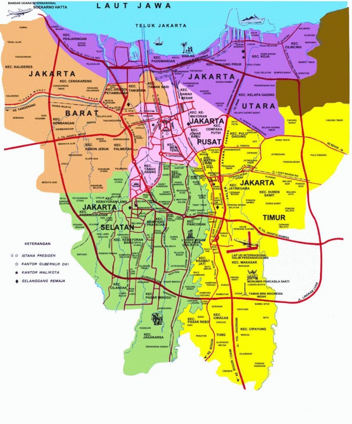 Jakarta pinupuntahan ng mga turista mapa