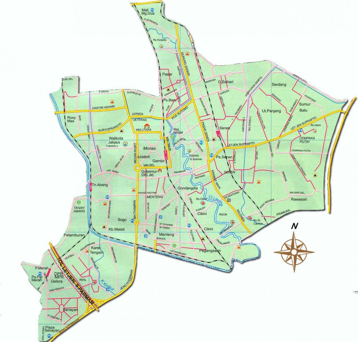 mapa ng Jakarta pusat