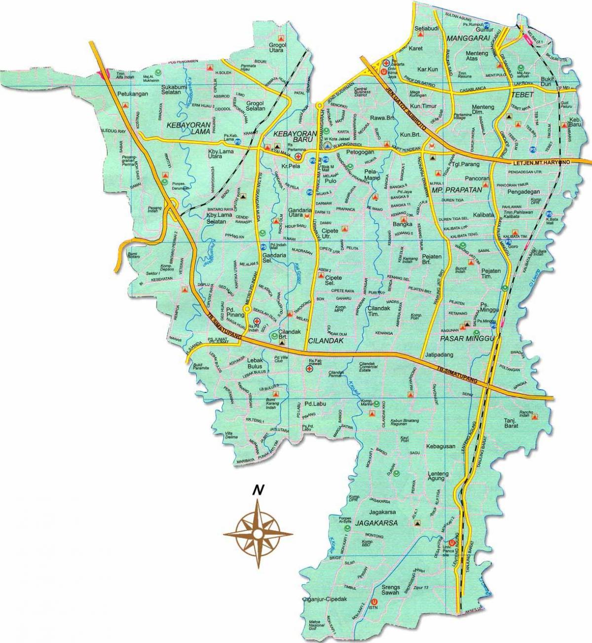 mapa ng Jakarta selatan
