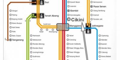 Mapa ng Jakarta sa istasyon ng tren